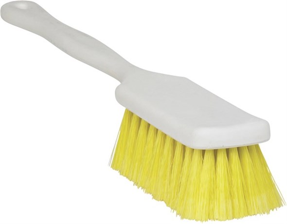 Vikan – Classic – Handborstel – Met Lange steel – Zachte gele Peetex vezels – Wit/Geel