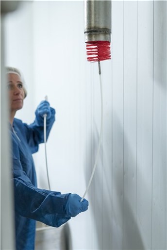 Vikan - Hygiene - Pijpenborstel - Voor flexibele kabel - Medium vezels - Blauw - 90mm - Afbeelding 5