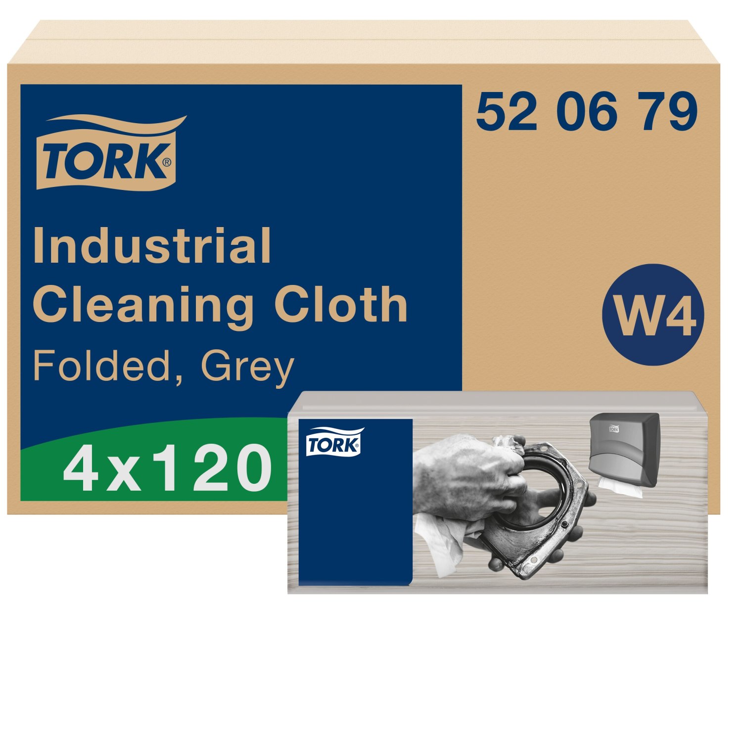 Tork Industrial Reinigingsdoek – Grijs – Gevouwen