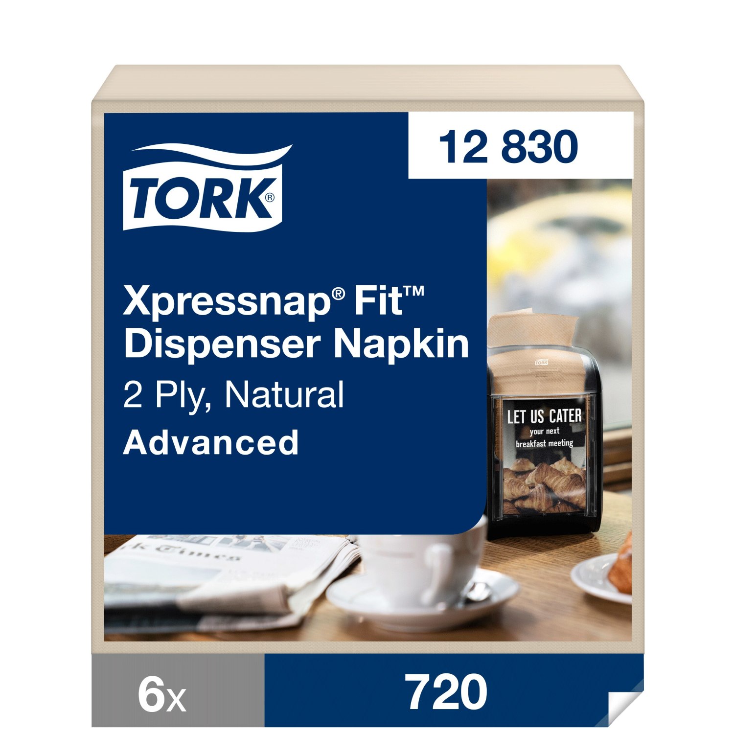 Tork Xpressnap Fit – Dispenserservet – Advanced – 2-laags – Naturel