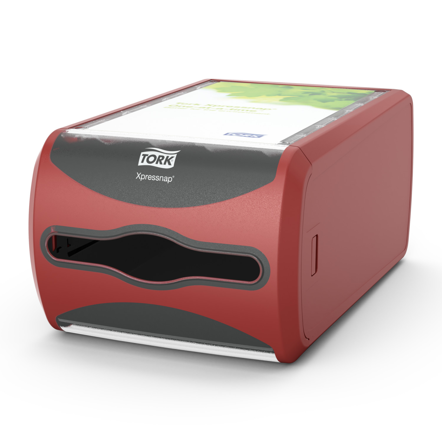 Tork Xpressnap – Counter servetdispenser – Rood – Kunststof – Signature Line