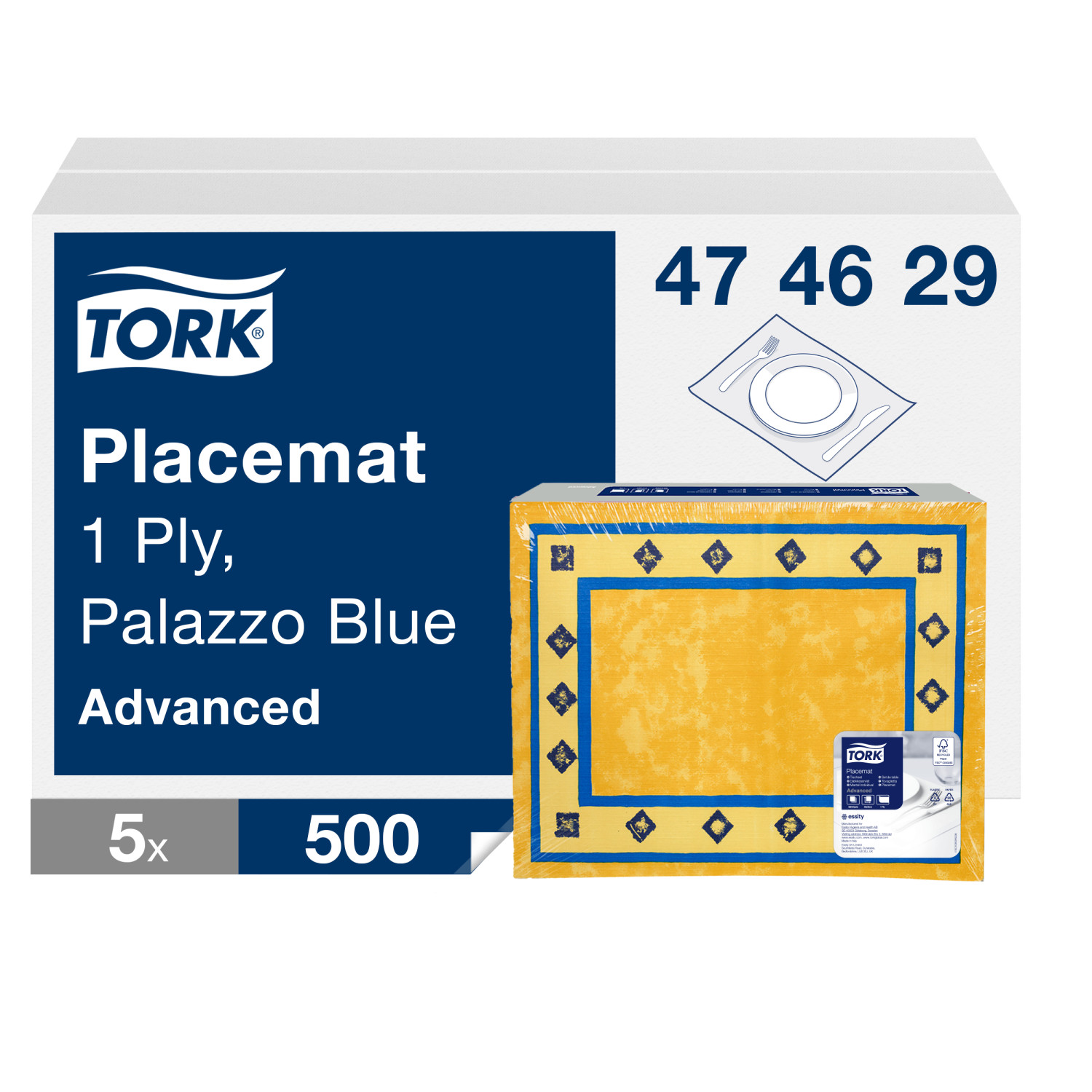 Tork Placemat – Palazzo Blue – Advanced – 1-laags