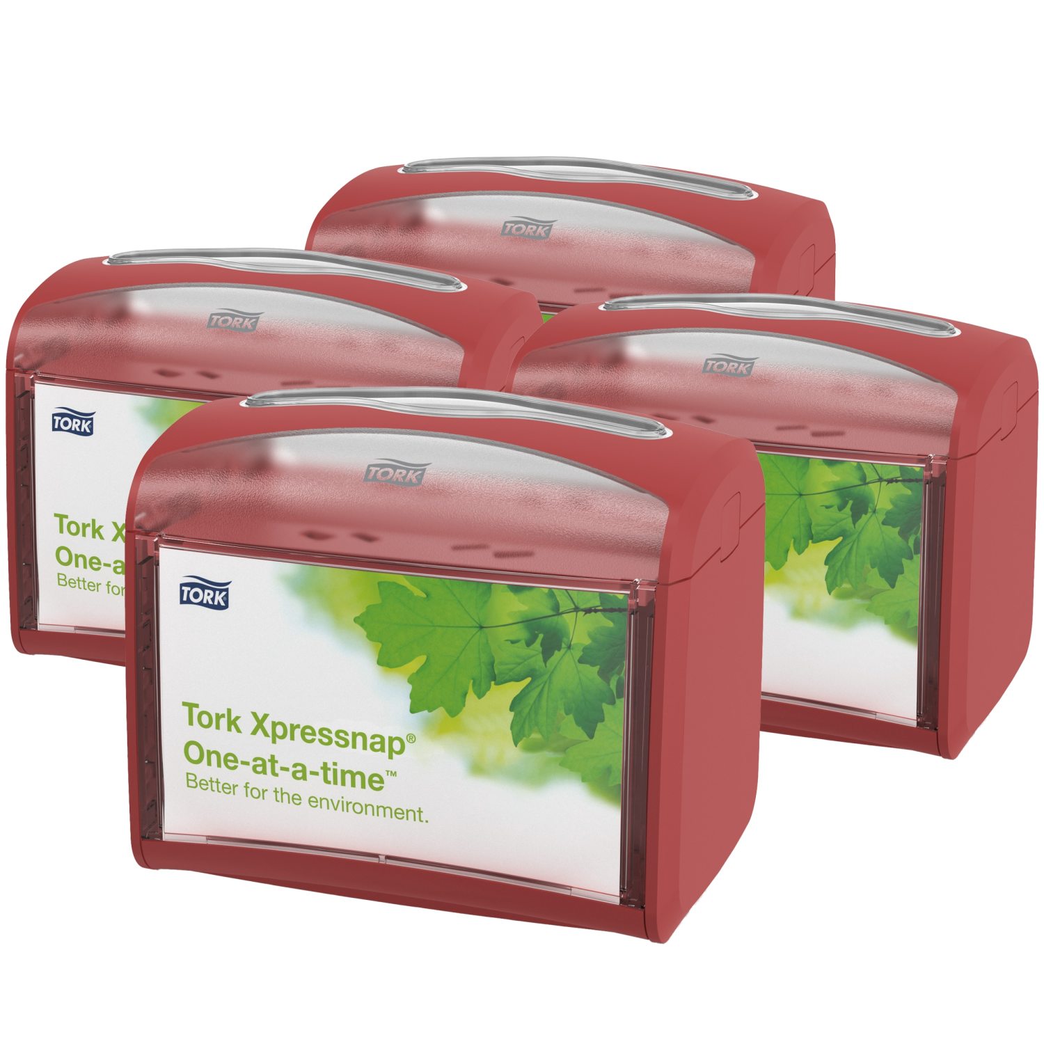 Tork Xpressnap – Tabletop servetdispenser – Rood – Kunststof – Signature Line