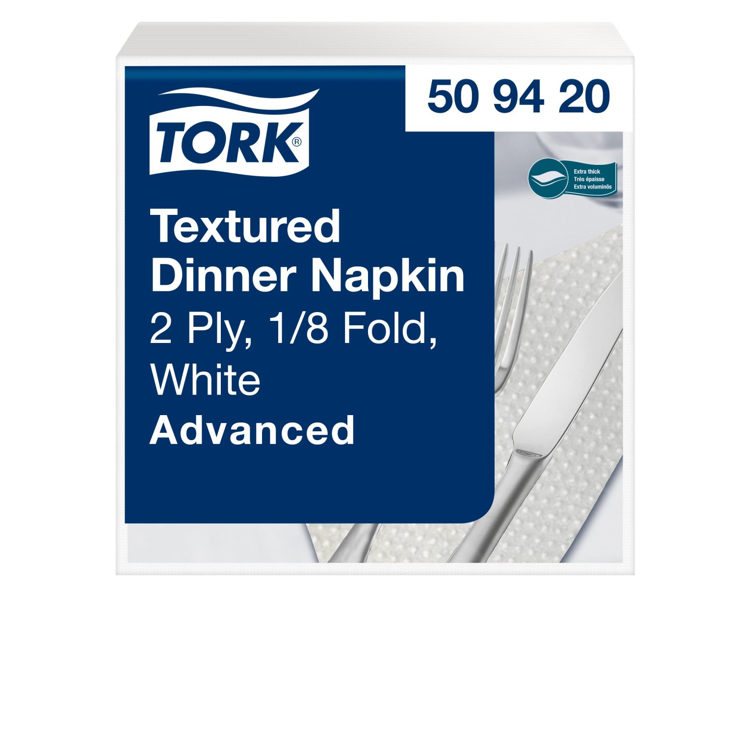 Tork Textured Dinnerservet - 2-laags - Wit - Afbeelding 3