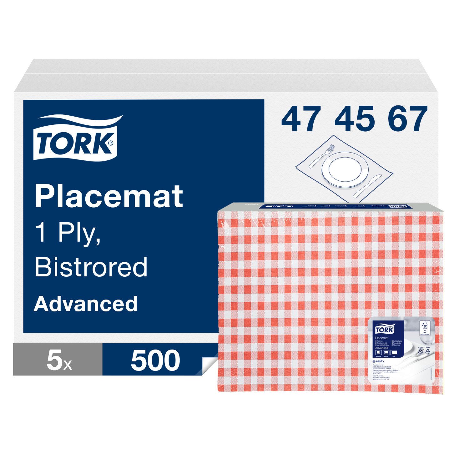 Tork Placemat – Bistrored – Advanced – 1-laags – Decor
