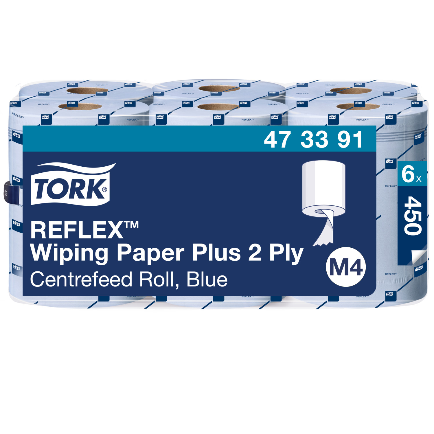 Tork Reflex Plus – Centerfeed – Poetspapier – Advanced – 2-laags – Blauw