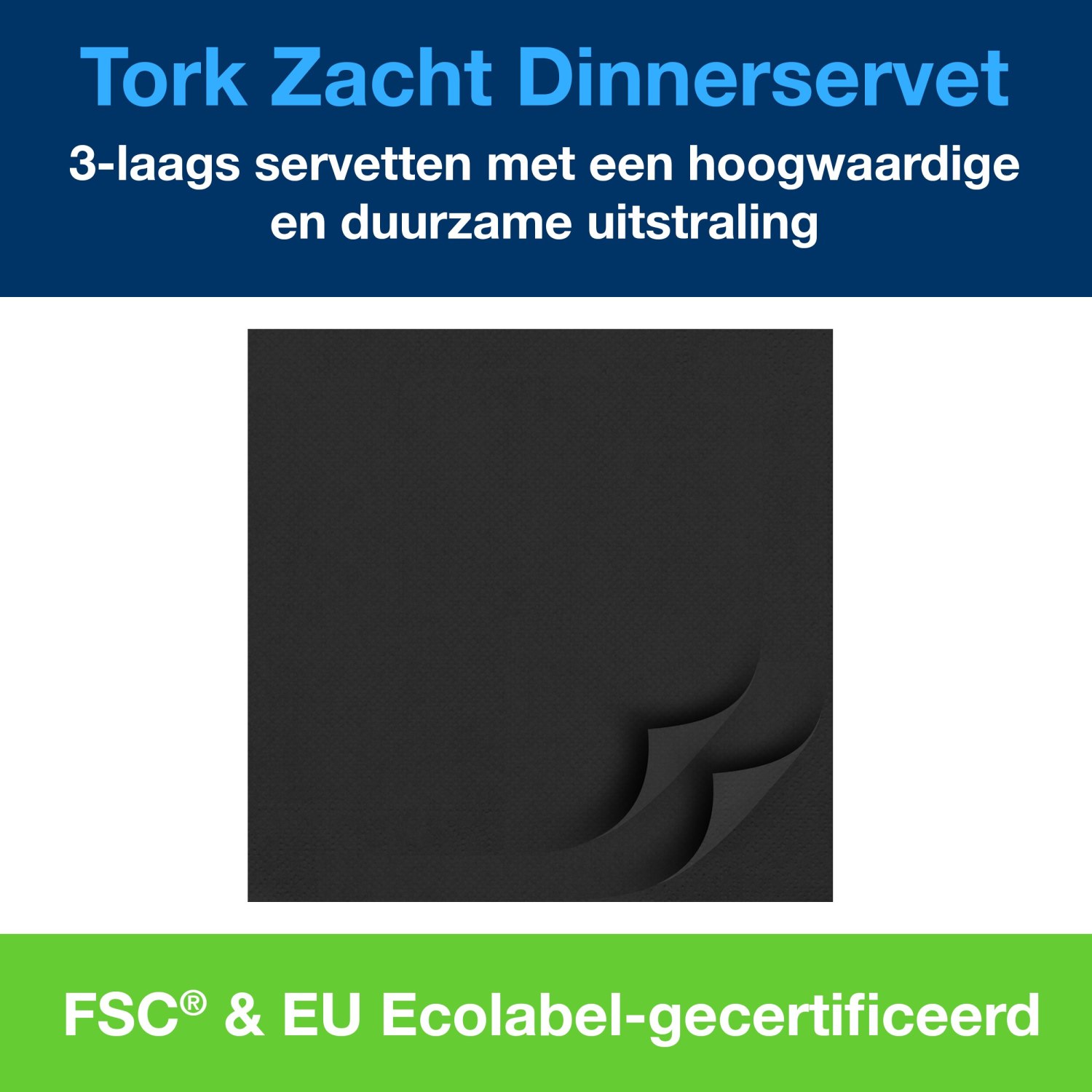 Tork Soft Dinnerservet - 3-laags - Zwart - Afbeelding 6