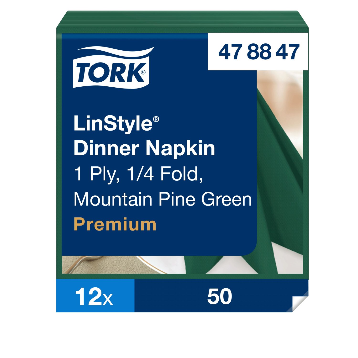 Tork LinStyle – Dinnerservet – Premium – 1-laags – Donkergroen