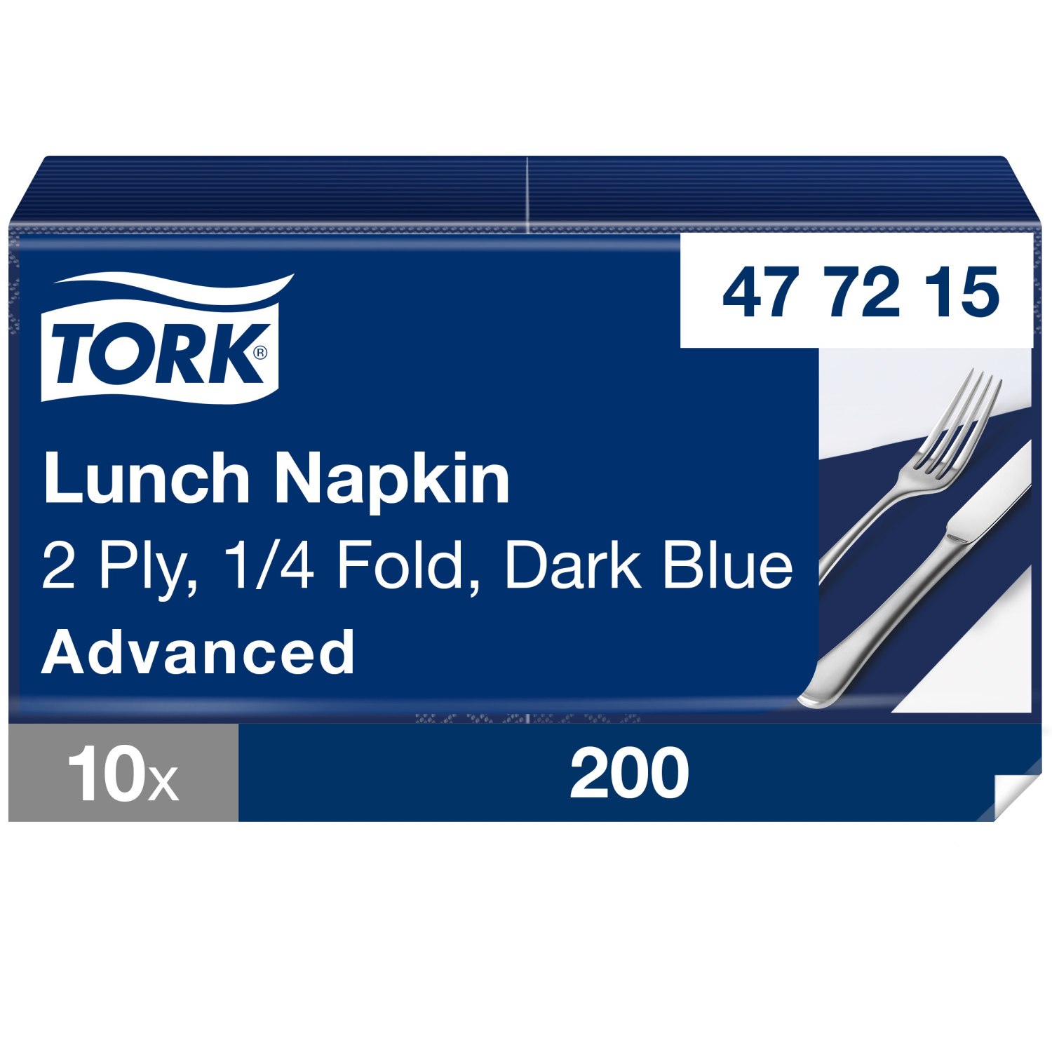 Tork Lunchservet – Advanced – 33x33cm – 1/4-vouw – 2-laags – Donkerblauw