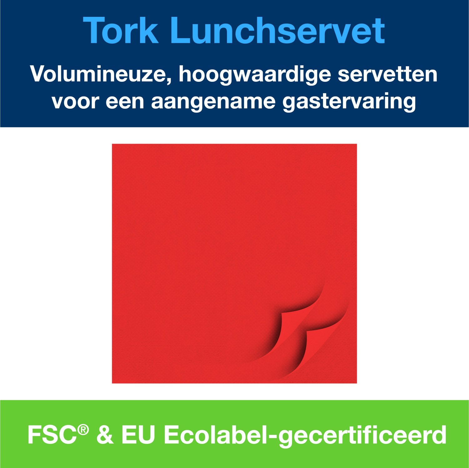 Tork Soft Lunchservet - Advanced - 3-laags - Rood - Afbeelding 6