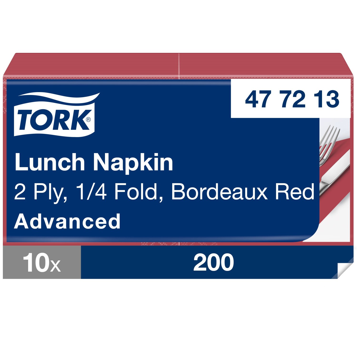 Tork Lunchservet – Advanced – 33x33cm – 1/4-vouw – 2-laags – Bordeaux