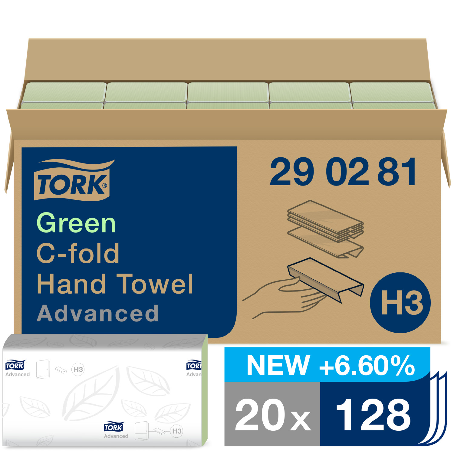 Tork C-vouw – Handdoek – Advanced – 2-laags – Groen – 25x31cm