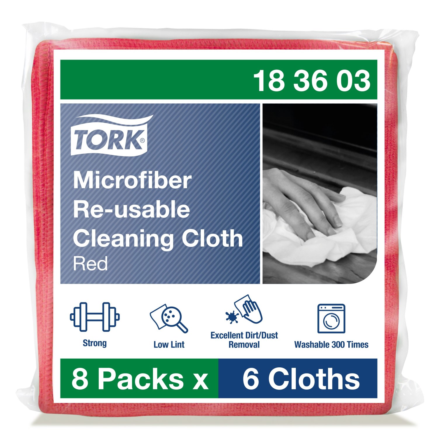 Tork Premium – Microvezel – Reinigingsdoek – Rood