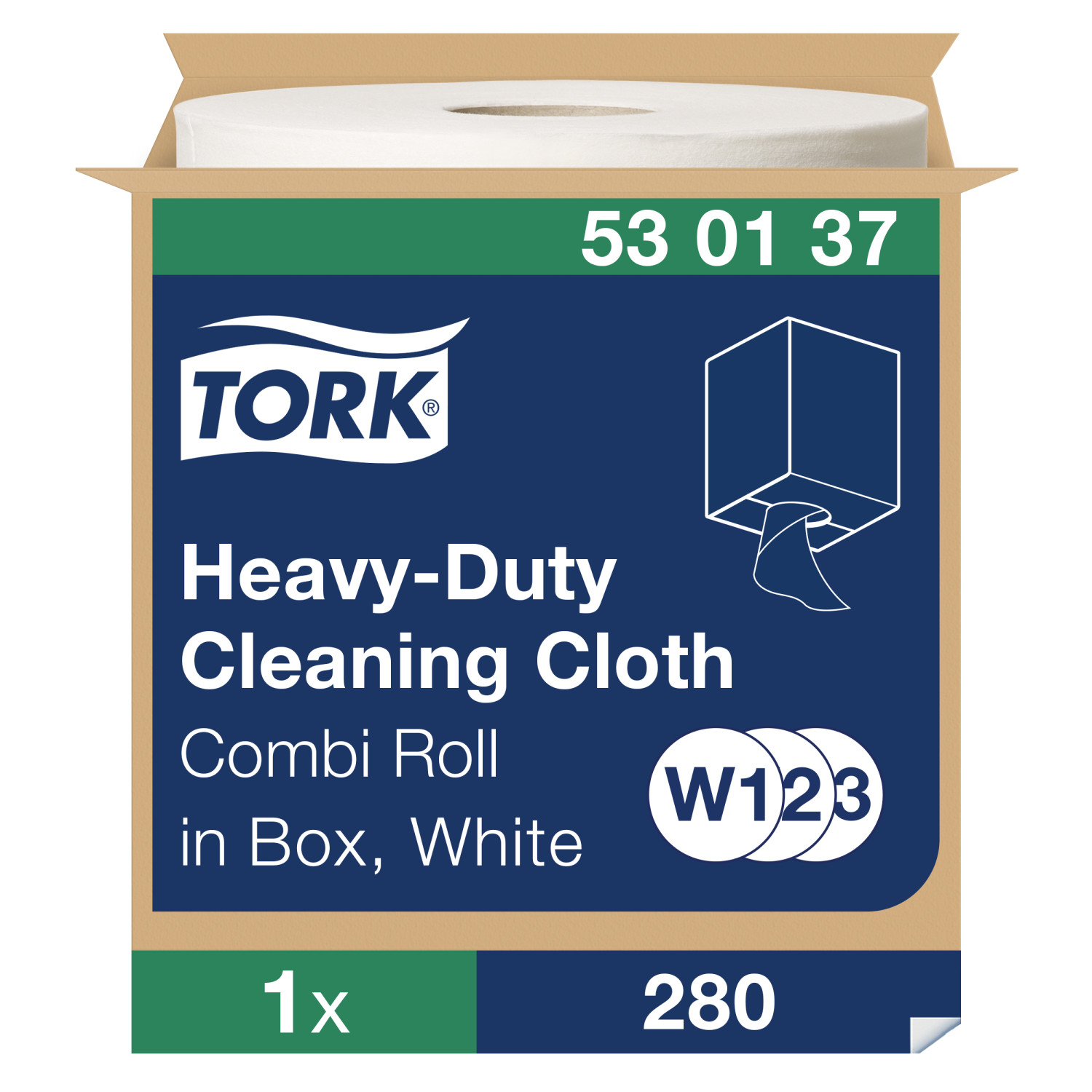 Tork Heavy-Duty Combi Rol – Reinigingsdoek – Wit