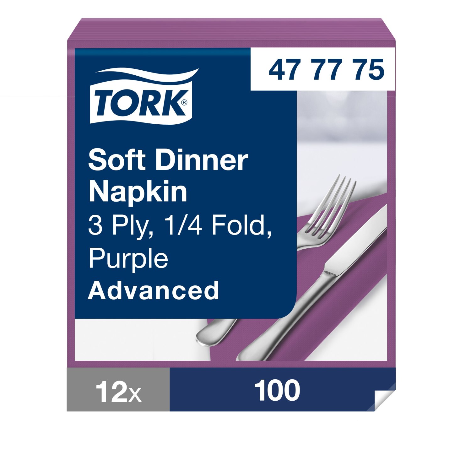 Tork Soft Dinnerservet – Advanced – 3-laags – Paars