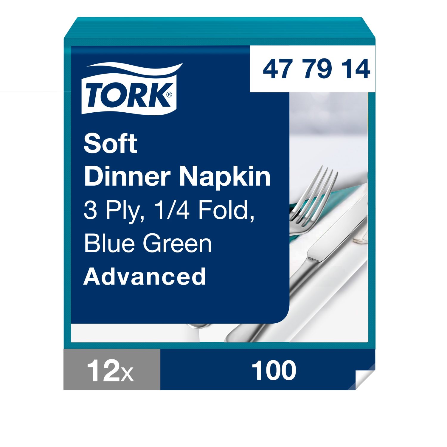 Tork Soft Dinnerservet – Advanced – 3-laags – Blauwgroen