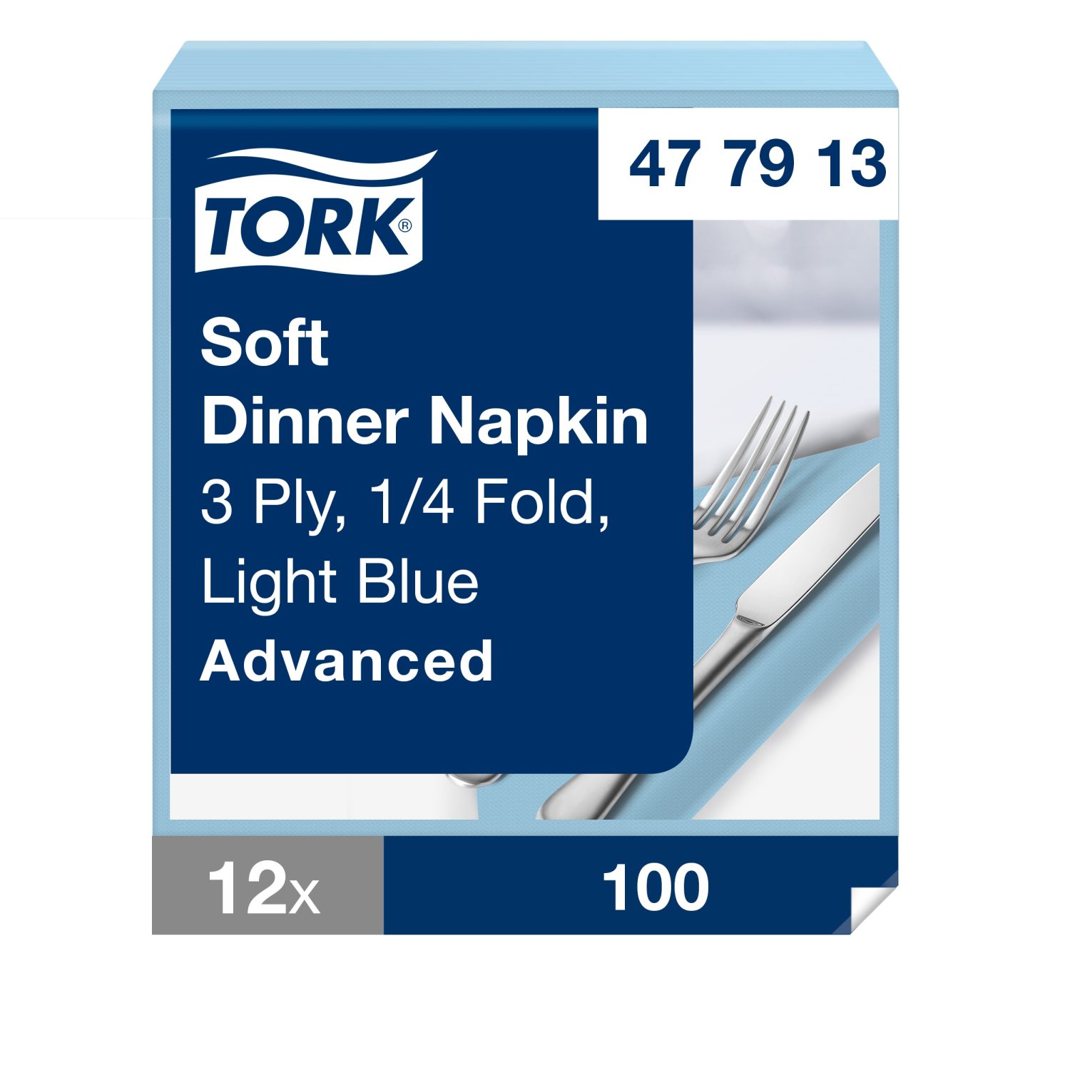 Tork Soft Dinnerservet – Advanced – 3-laags – Lichtblauw
