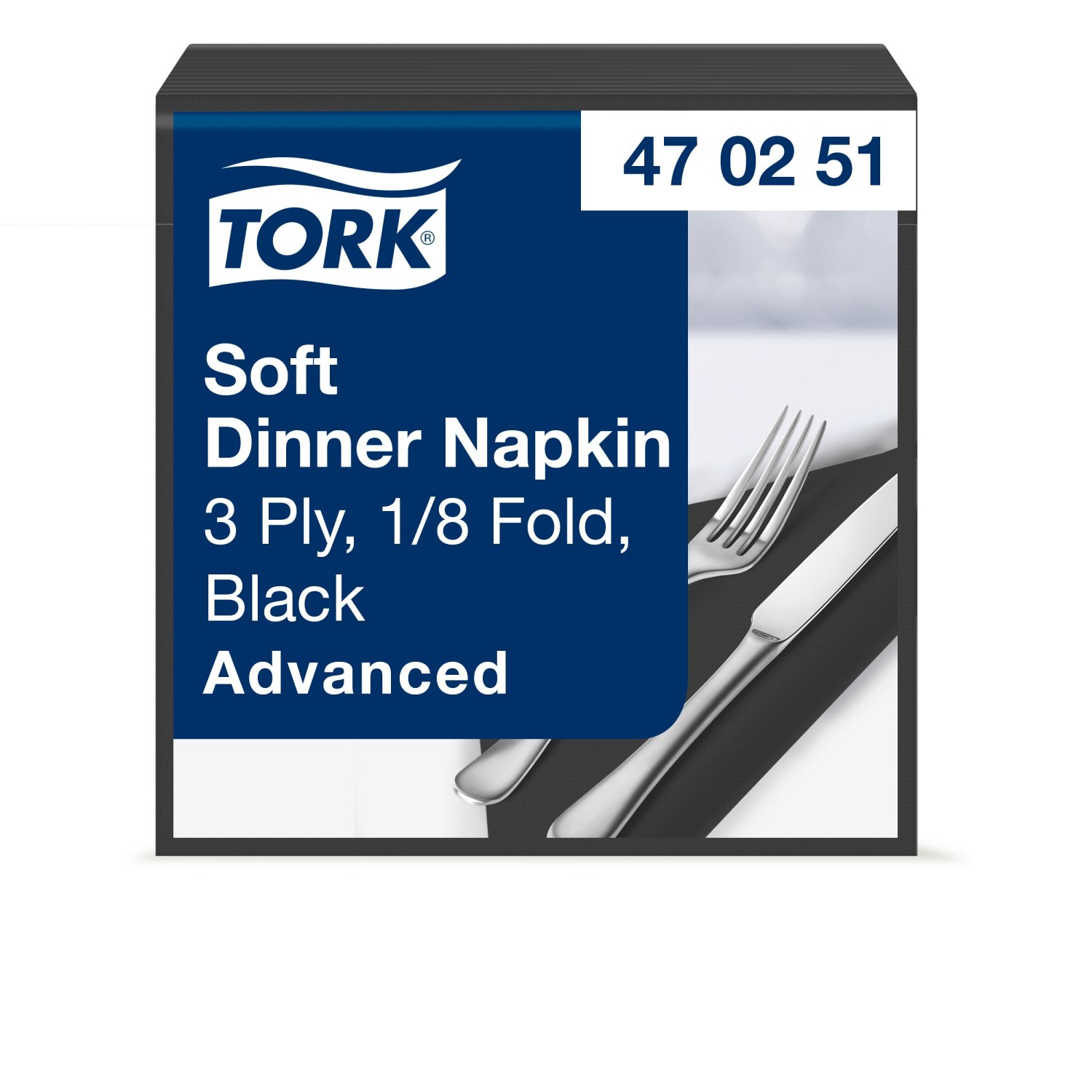 Tork Soft Dinnerservet - 3-laags - Zwart - Afbeelding 3