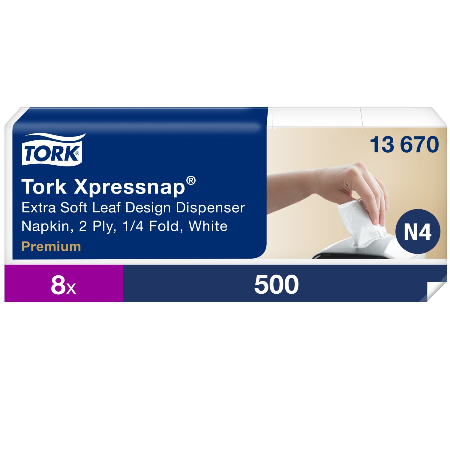 Tork Xpressnap – Dispenserservet – Premium – 22x36cm – 2-laags -Wit – Extra zacht
