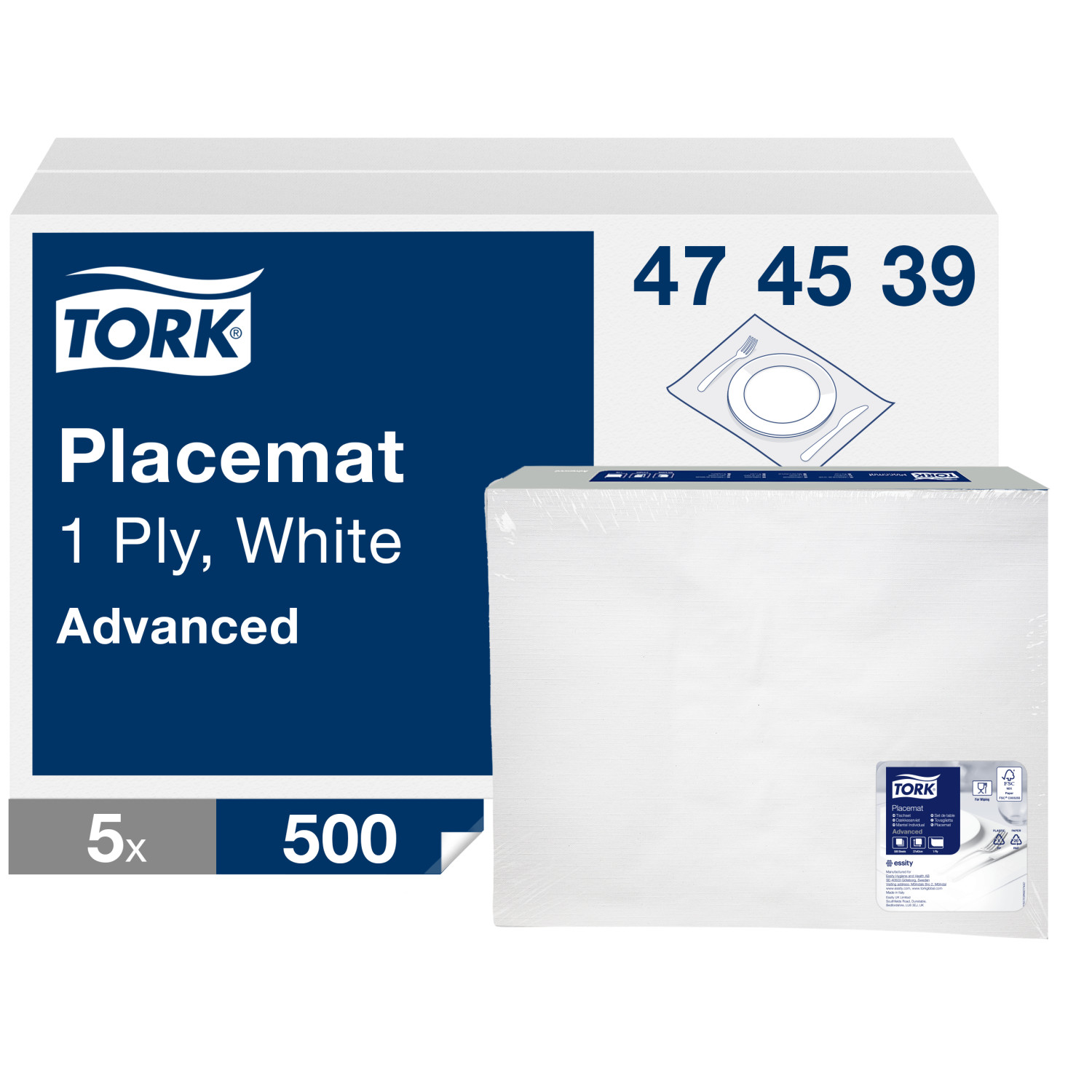 Tork Placemat – Wit – Advanced – 1-laags