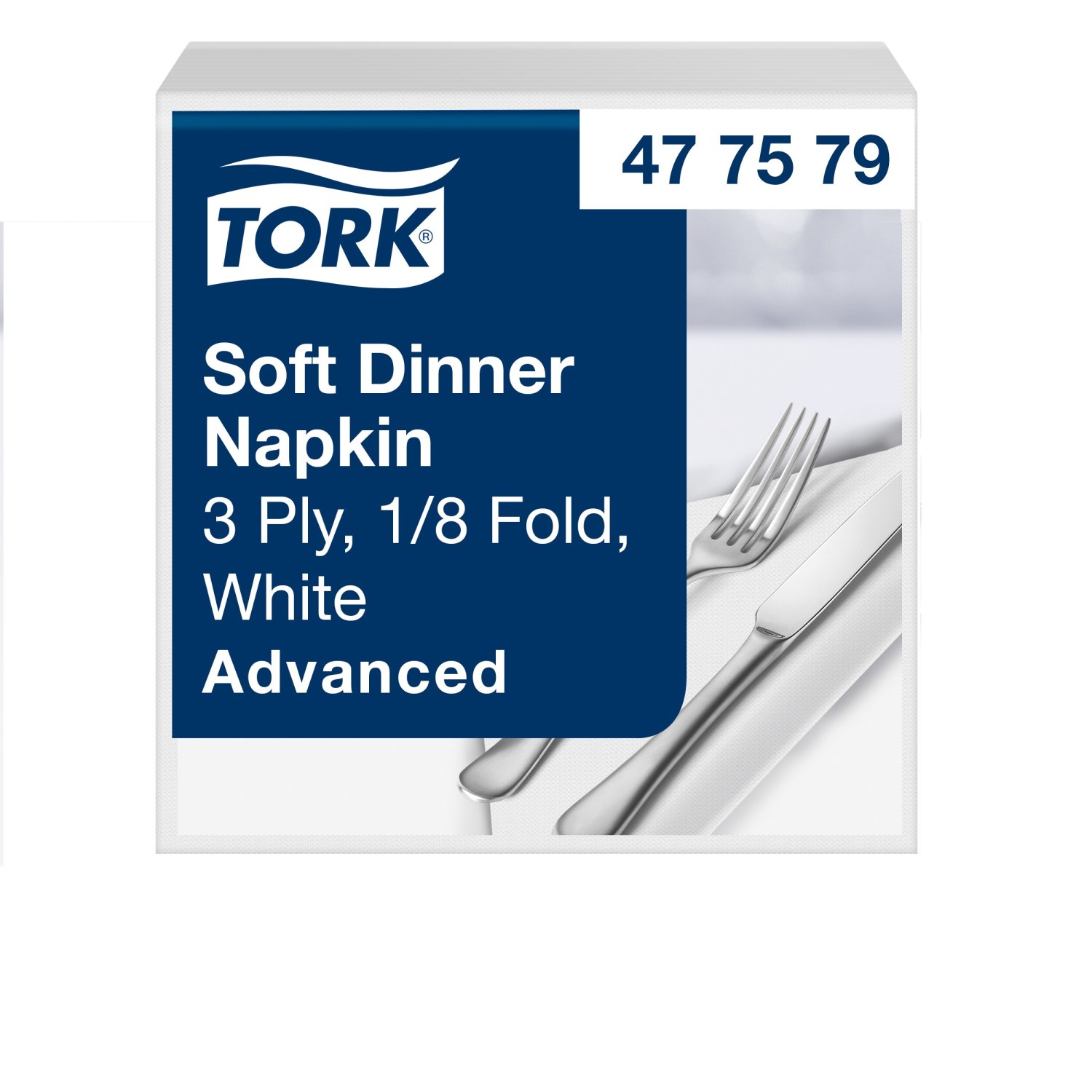 Tork Soft Dinnerservet - Advanced - 39x39cm - 1/8-vouw - 3-laags - Wit - Afbeelding 3