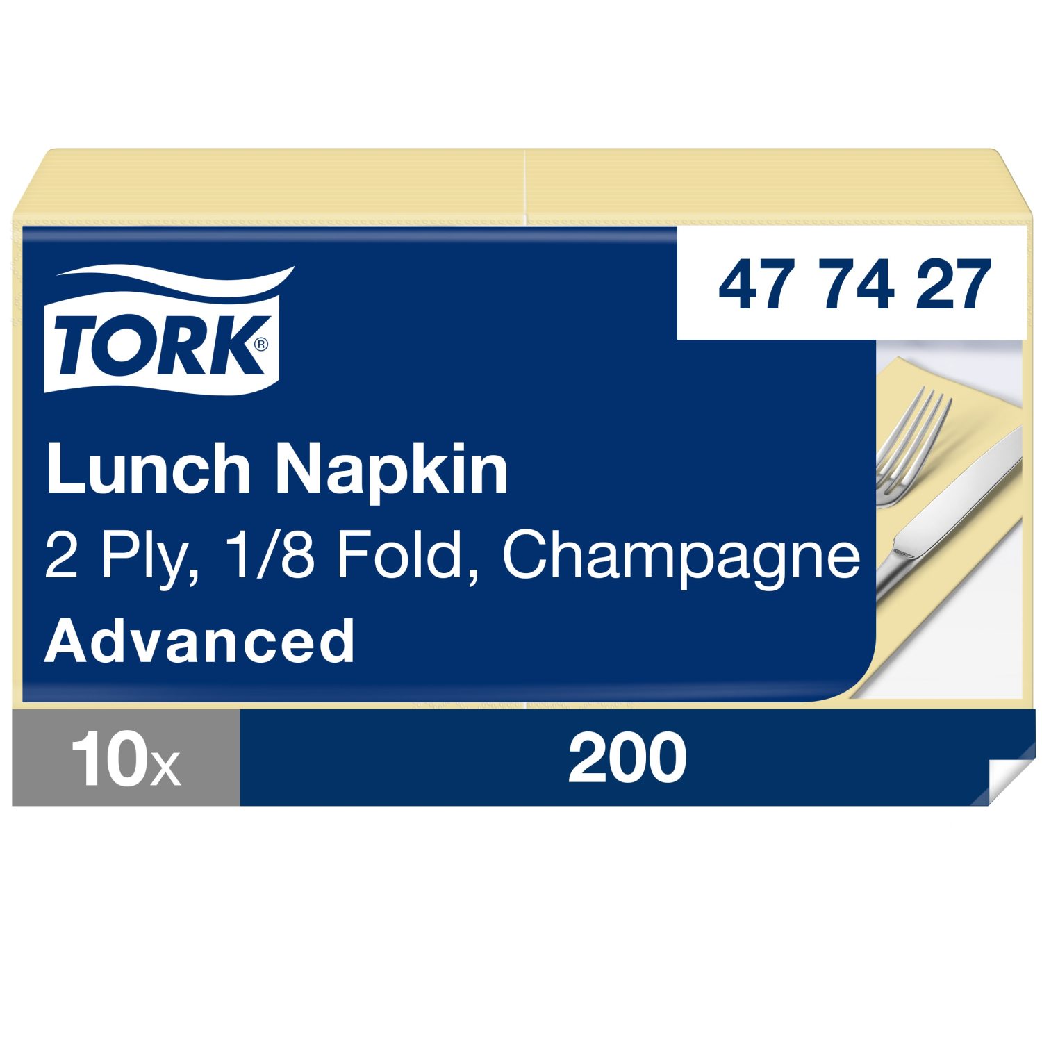 Tork Lunchservet – Advanced – 33x33cm – 1/8-vouw – 2-laags – Champagne