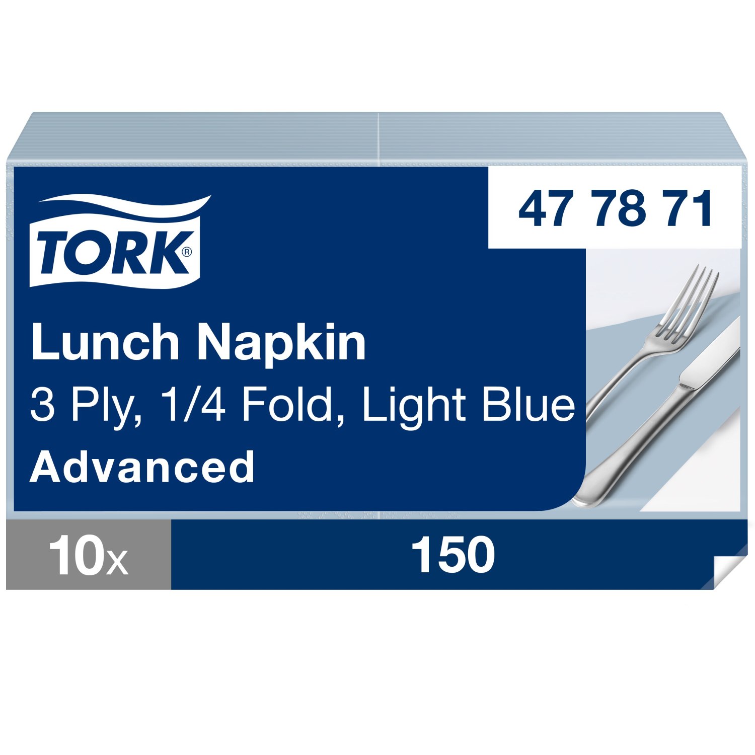 Tork Soft Lunchservet – Advanced – 3-laags – Lichtblauw