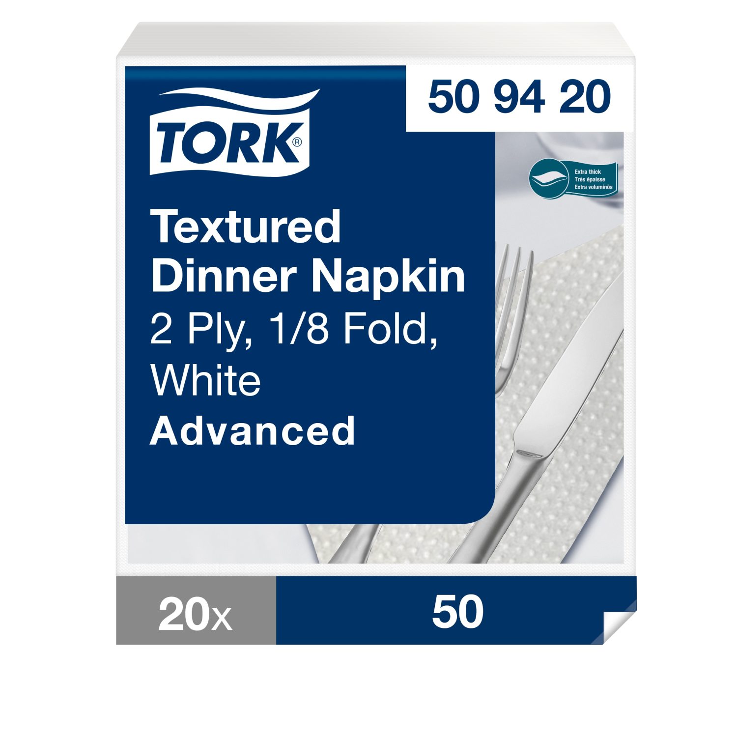 Tork Textured Dinnerservet – 2-laags – Wit