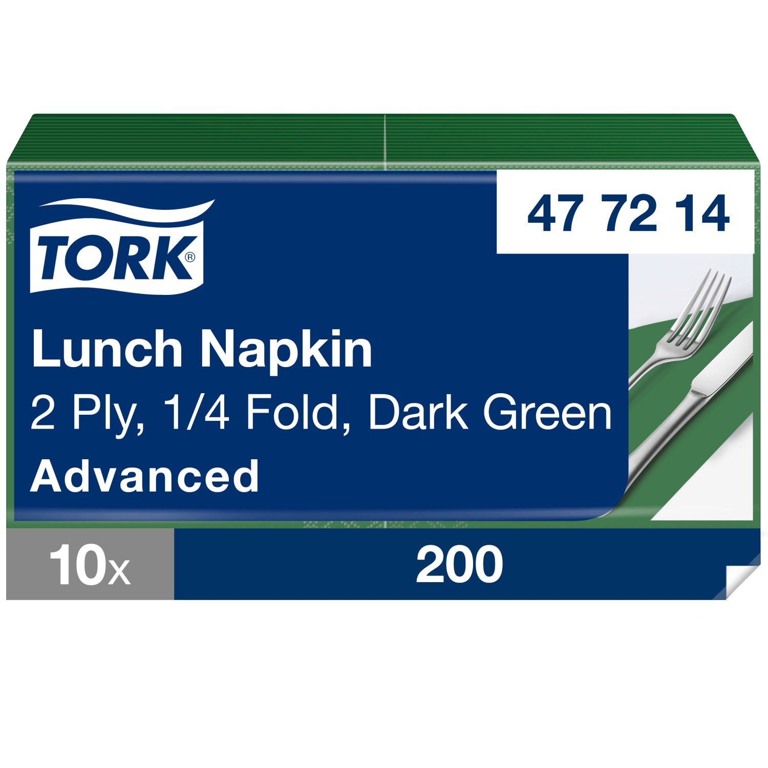 Tork Lunchservet – Advanced – 33x33cm – 1/4-vouw – 2-laags – Donkergroen