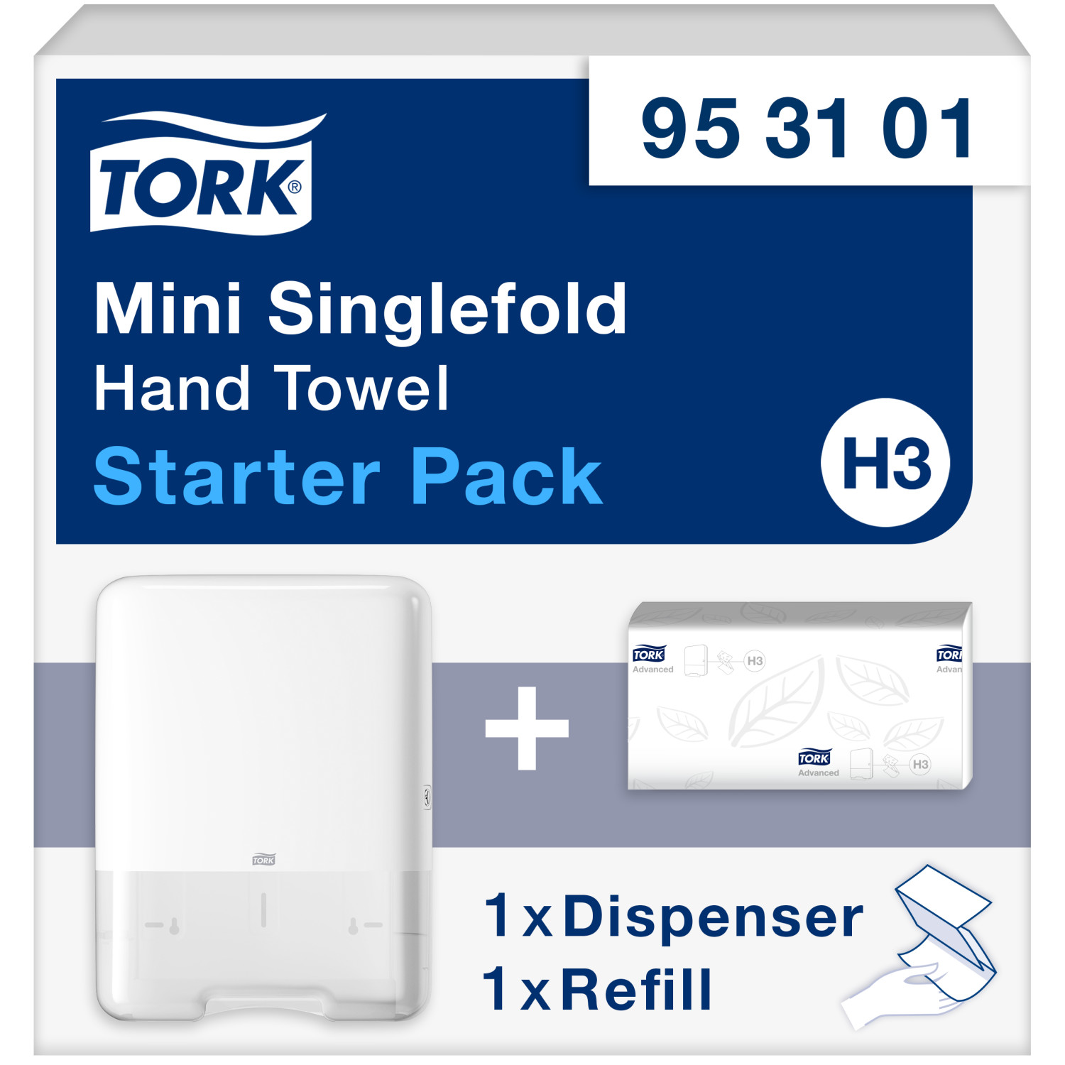 Tork Singlefold Handdoek Mini Dispenser Starterpack