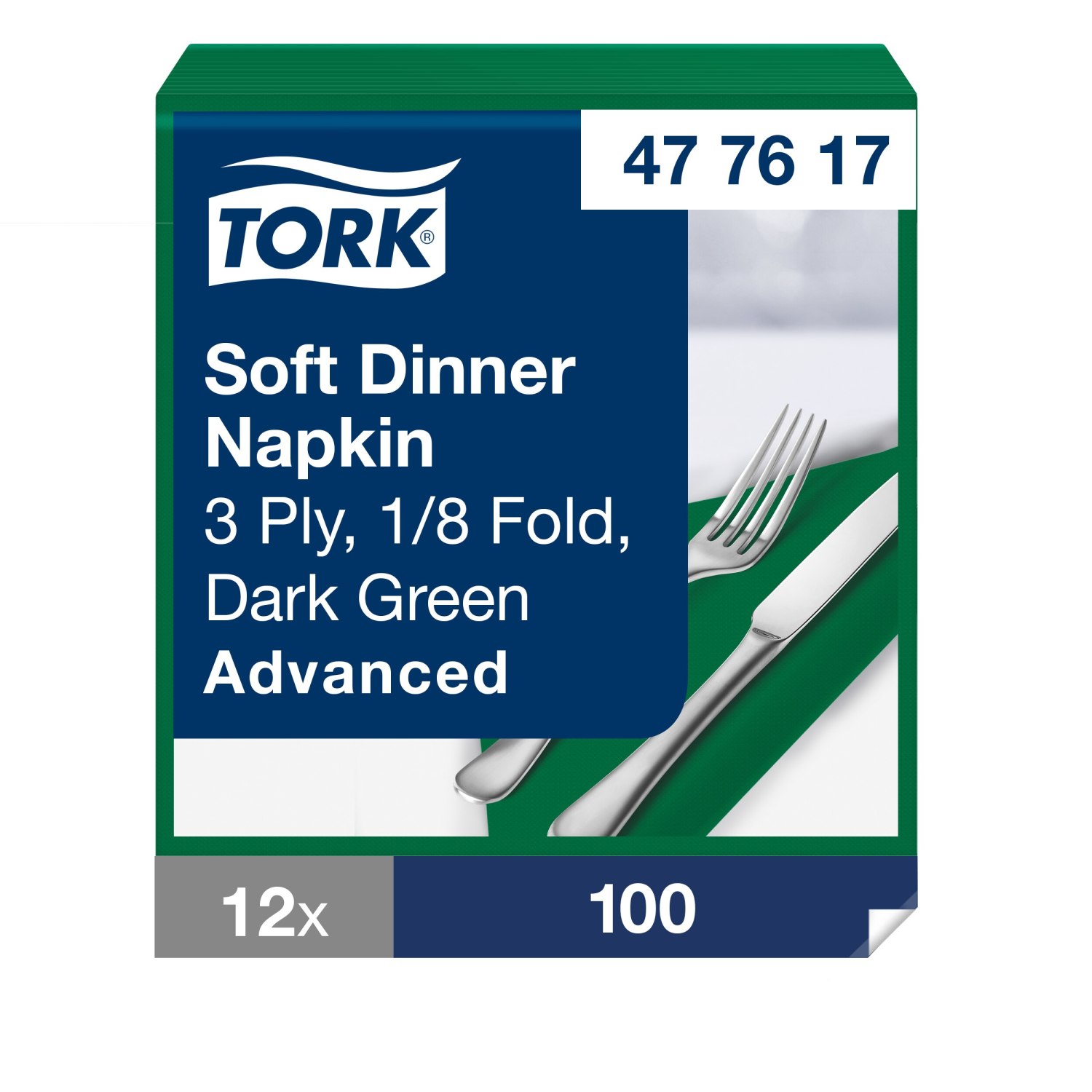 Tork Soft Dinnerservet – Advanced – 3-laags – Donkergroen