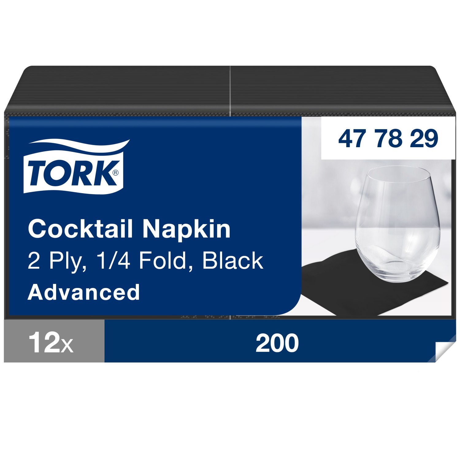 Tork Cocktailservet – Advanced – 2-laags – Zwart