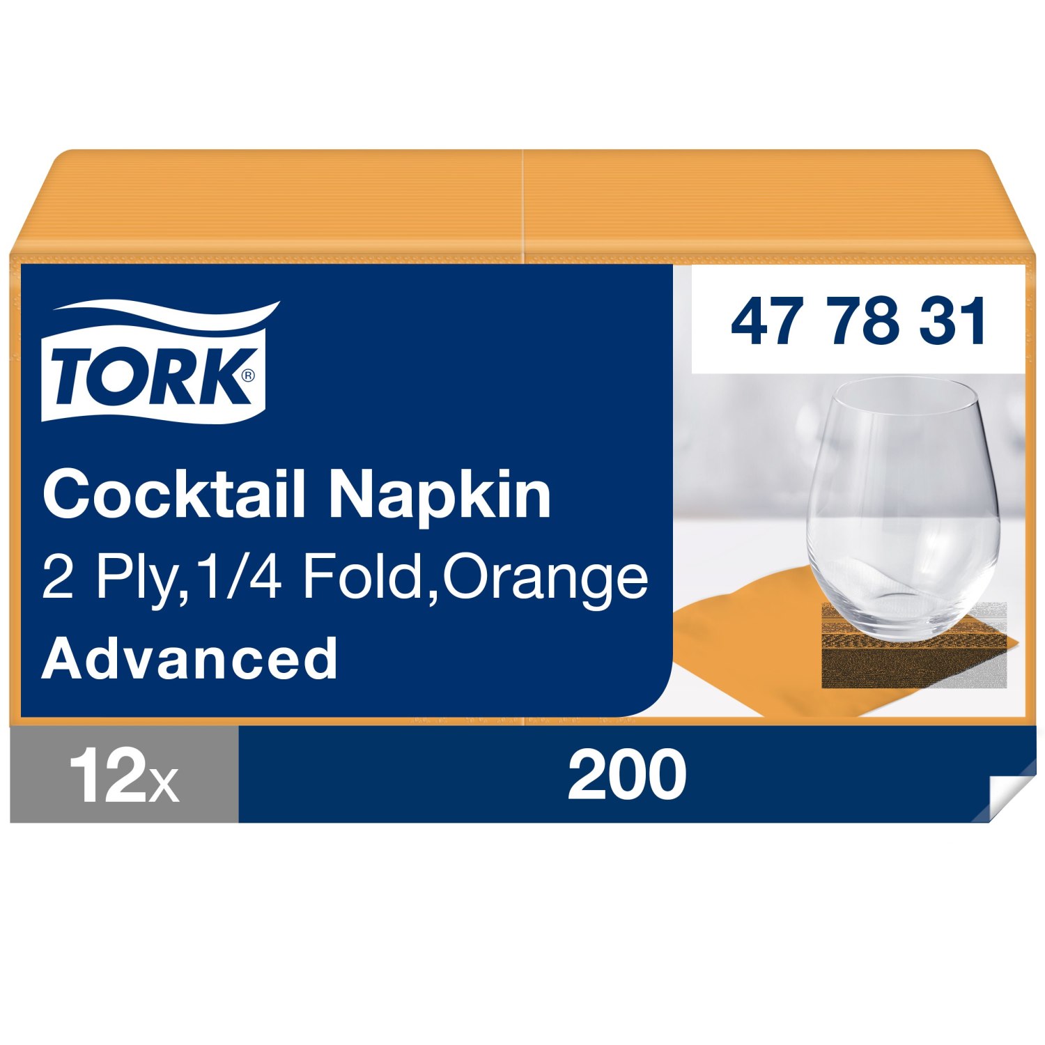 Tork Cocktailservet – Advanced – 2-laags – Oranje