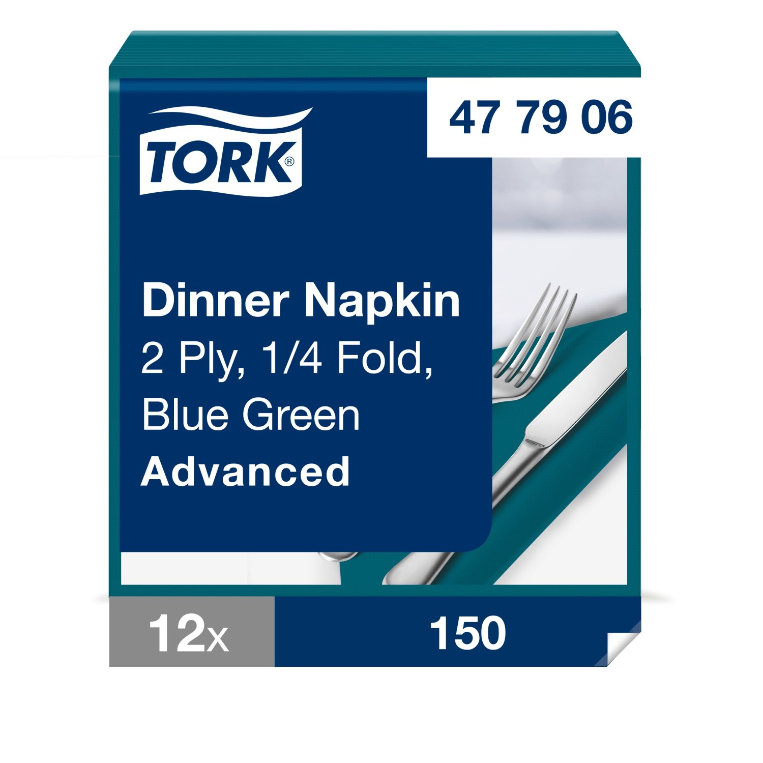 Tork Dinnerservet – Advanced – 2-laags – Blauwgroen