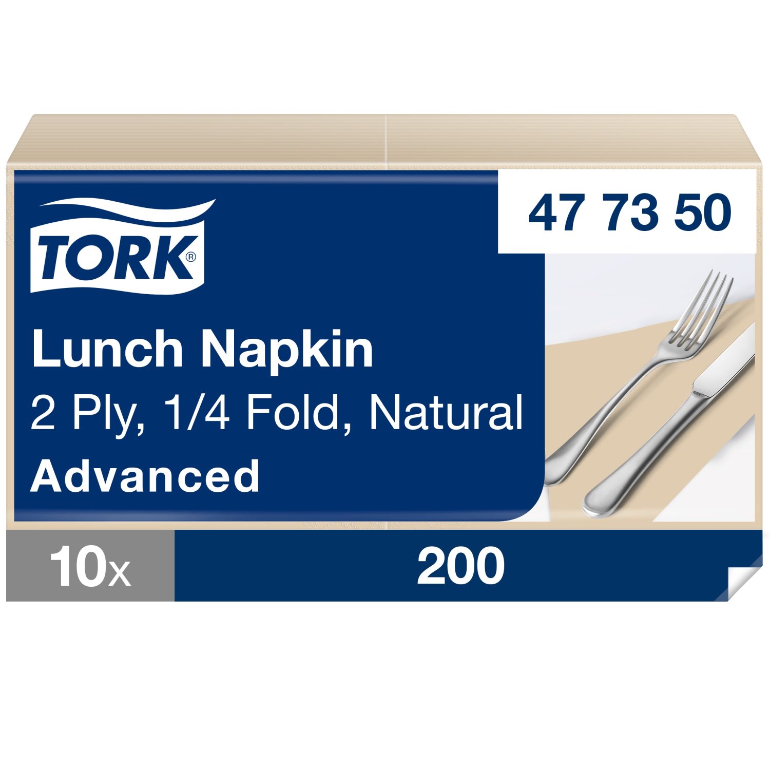 Tork Lunchservet – Advanced – Enviromental Print – 33x33cm – 1/4-vouw – 2-laags – Naturel
