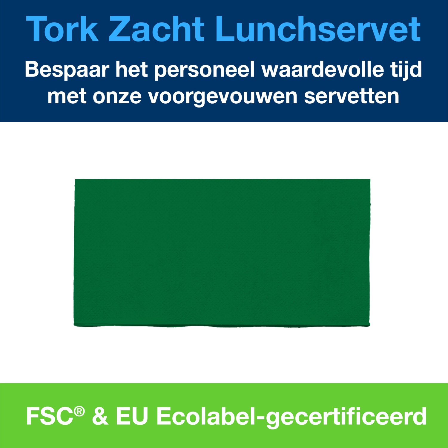 Tork Soft Lunchservet - Advanced - 33x33cm - 1/8-vouw - 3-laags - Donkergroen - Afbeelding 5