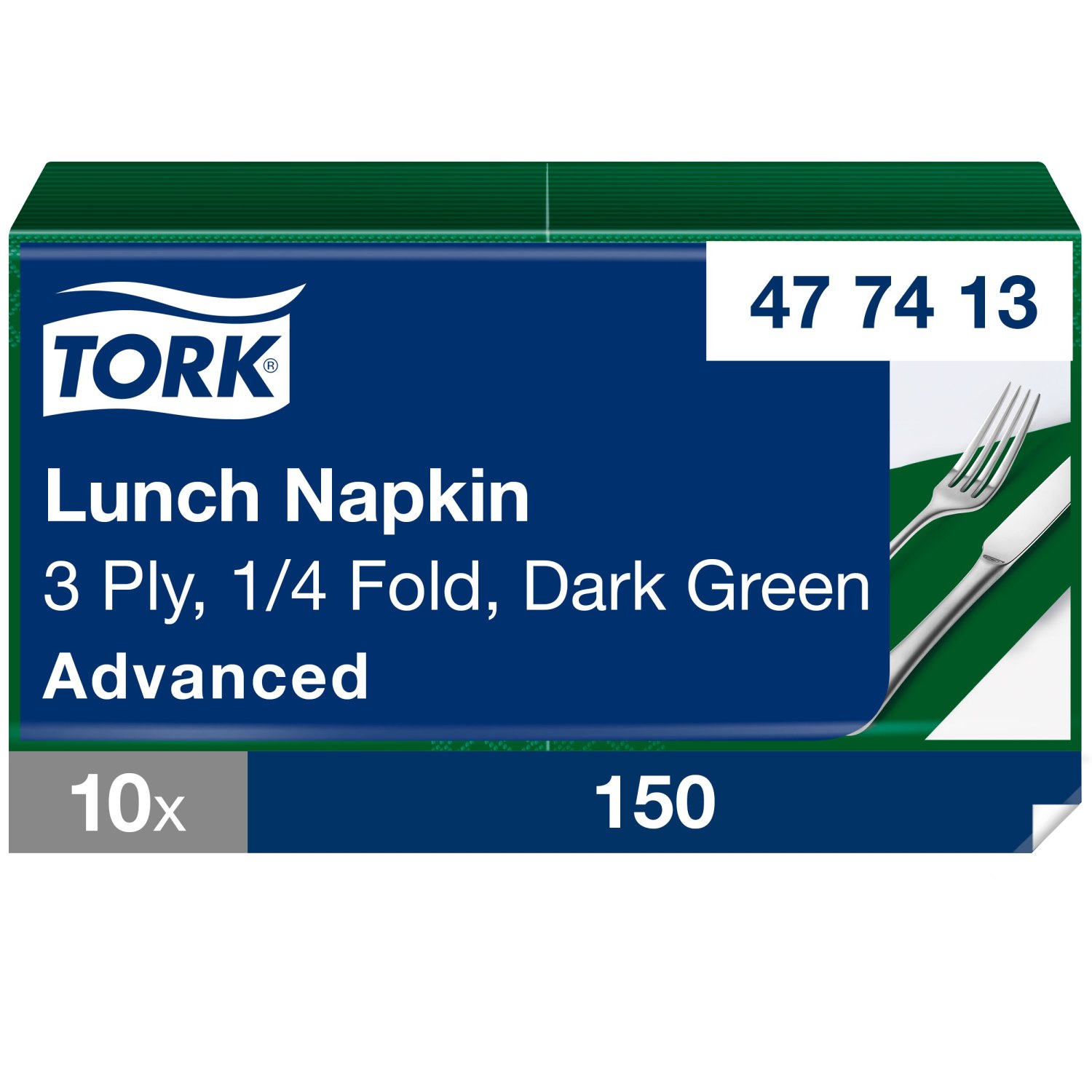 Tork Soft Lunchservet – Advanced – 33x33cm – 1/4-vouw – 3-laags – Donkergroen