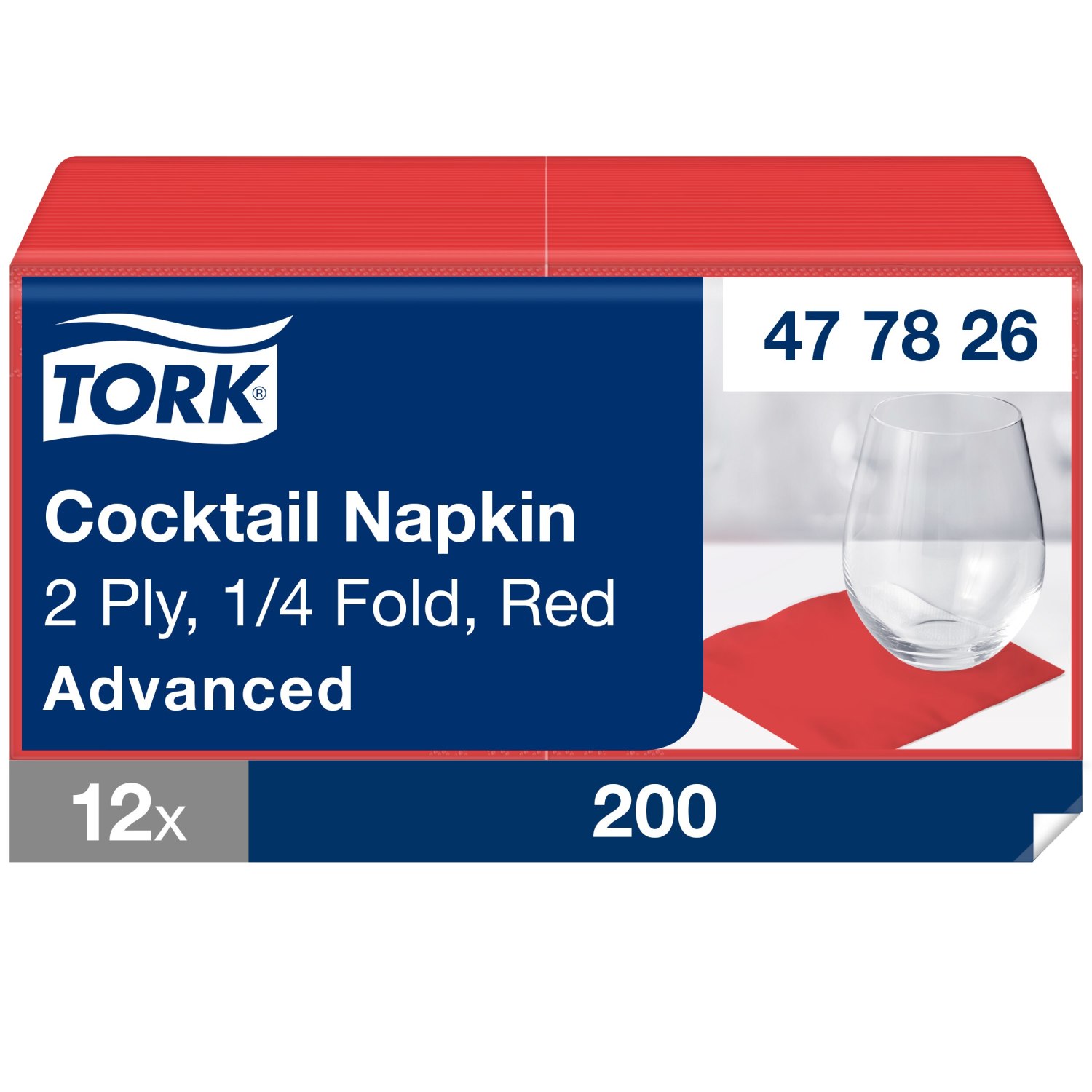 Tork Cocktailservet – Advanced – 2-laags – Rood