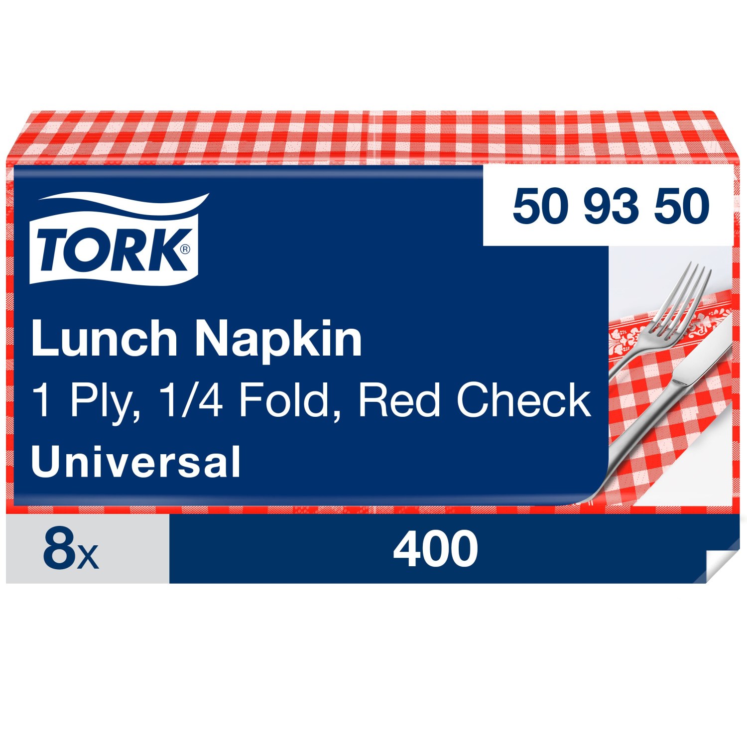 Tork Lunchservet – Red Check – 1-laags – Decor