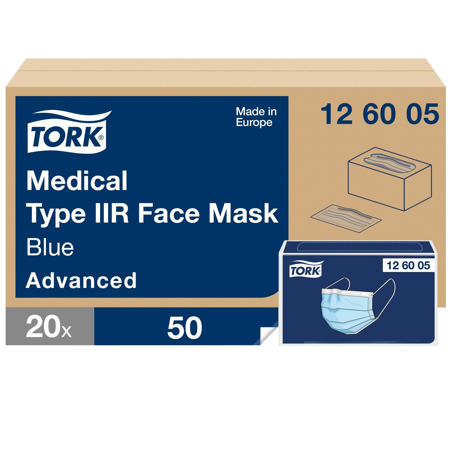 Tork Medisch Mondmasker – Type IIR – Blauw