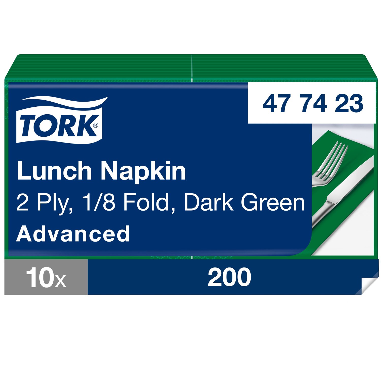 Tork Lunchservet – Advanced – 33x33cm – 1/8-vouw – 2-laags – Donkergroen