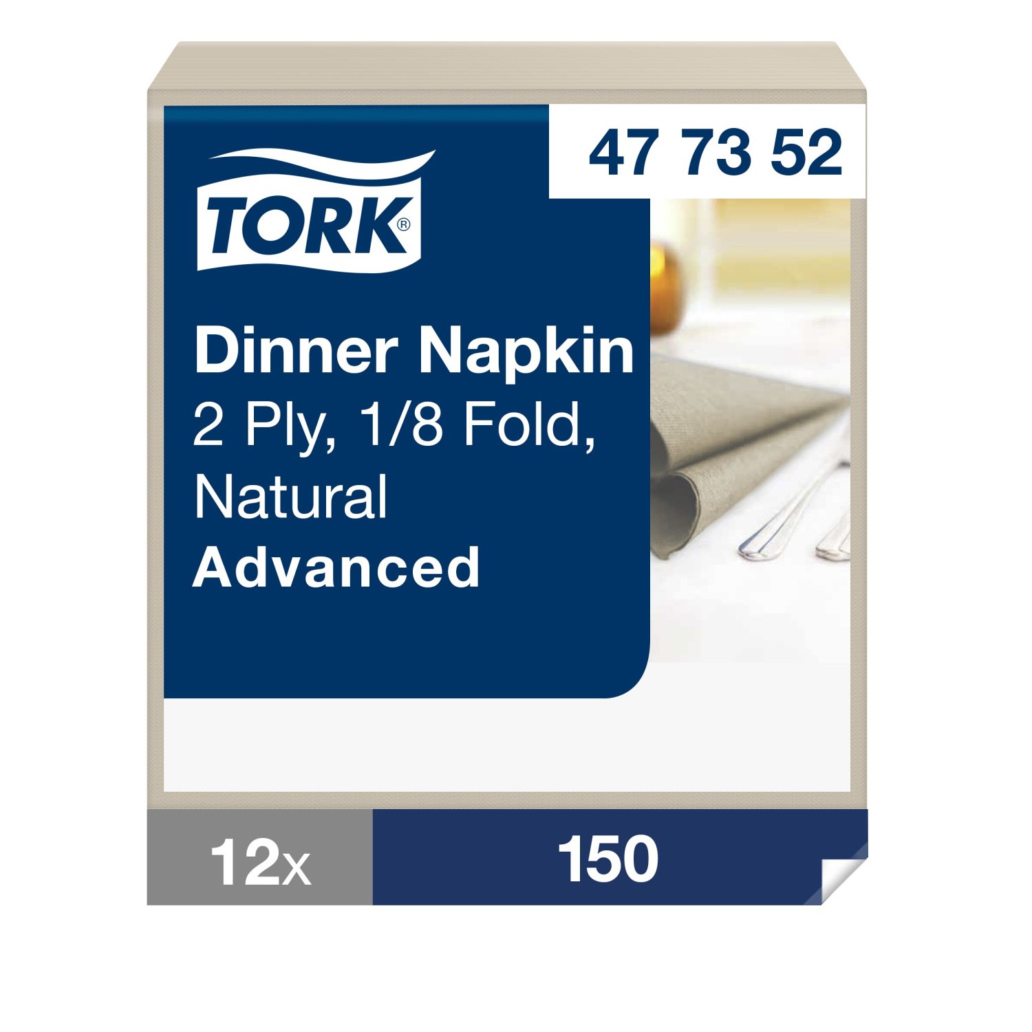 Tork Dinnerservet – Advanced – Enviromental Print – 2-laags – Naturel