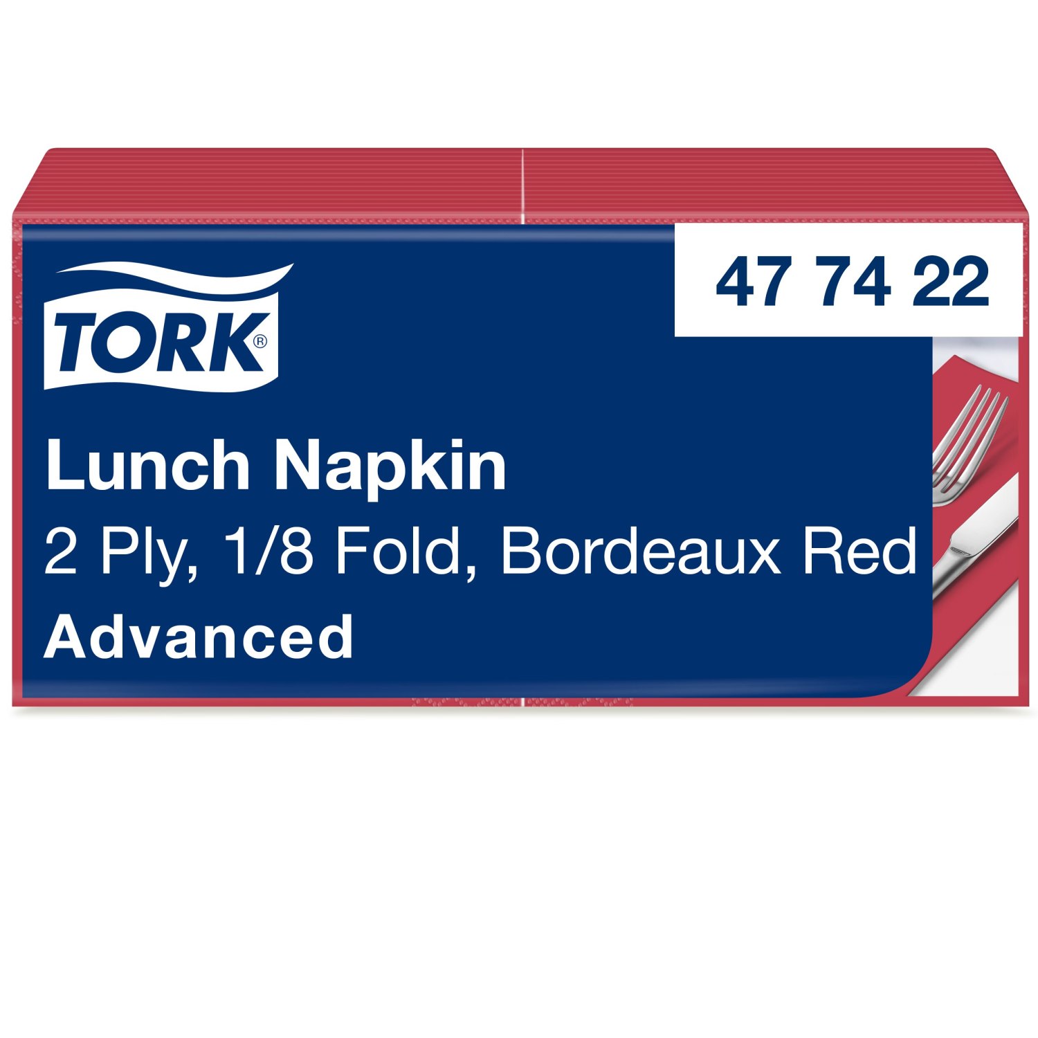 Tork Lunchservet - Advanced - 33x33cm - 1/8-vouw - 2-laags - Bordeaux - Afbeelding 3