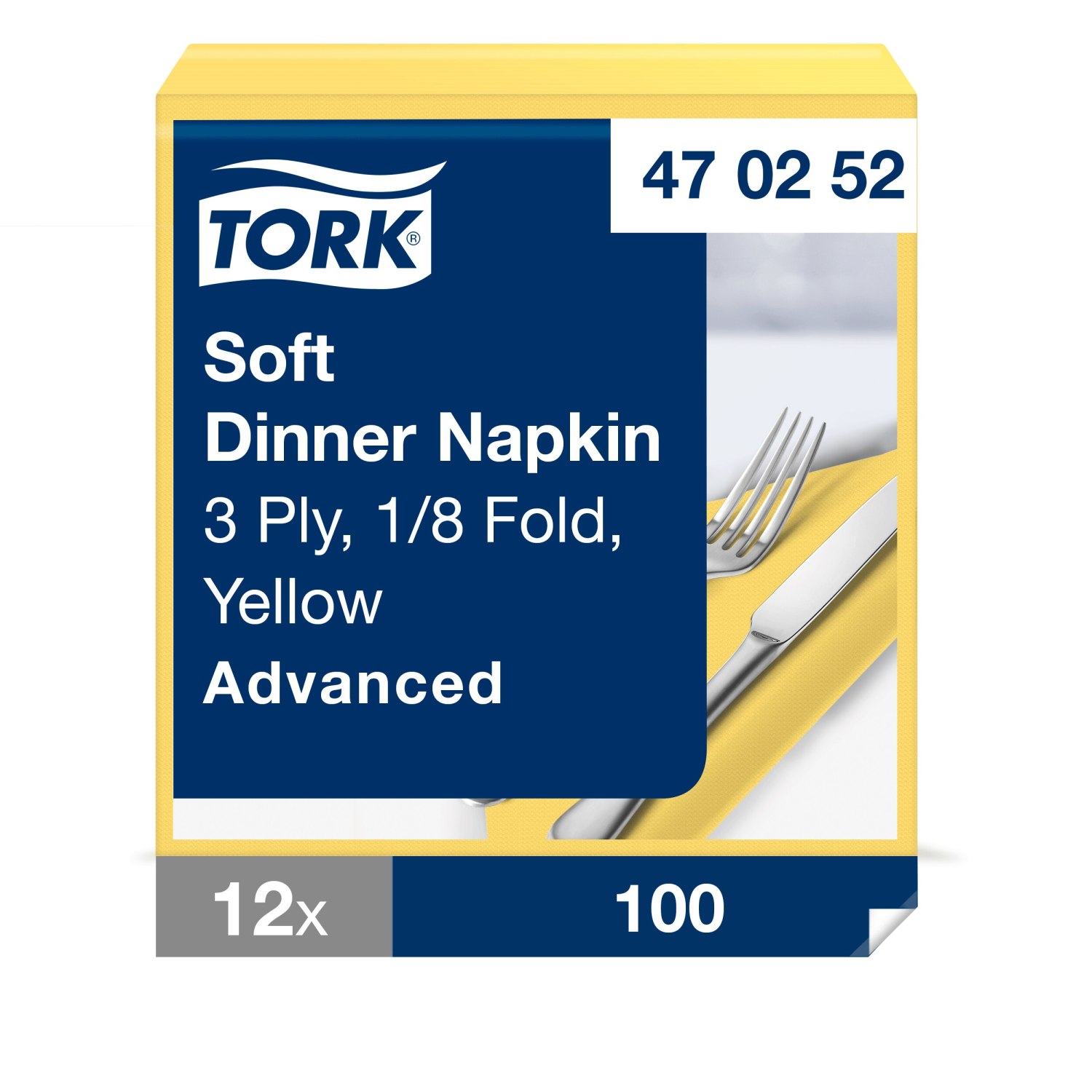 Tork Soft Dinnerservet – 3-laags – Geel