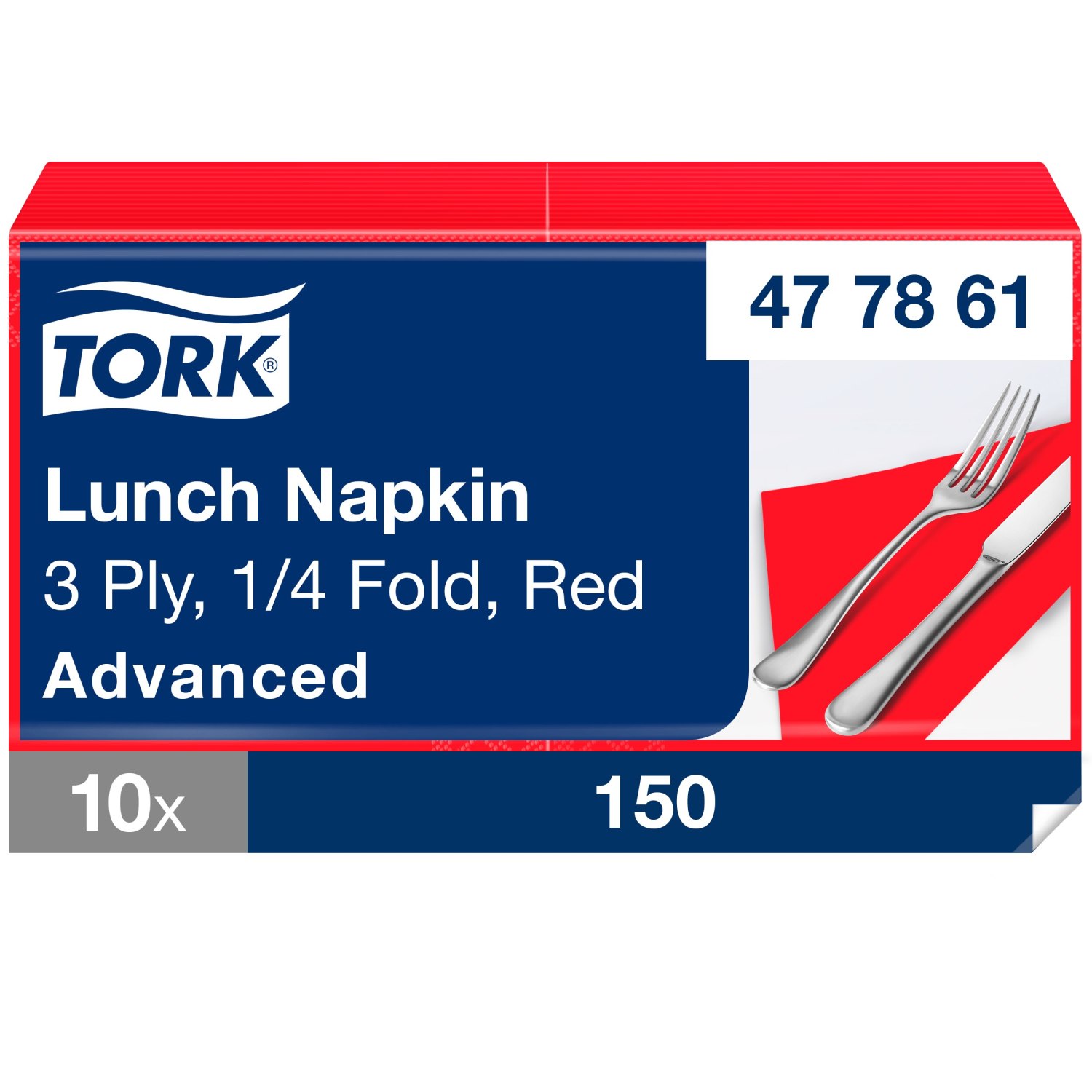 Tork Soft Lunchservet – Advanced – 3-laags – Rood