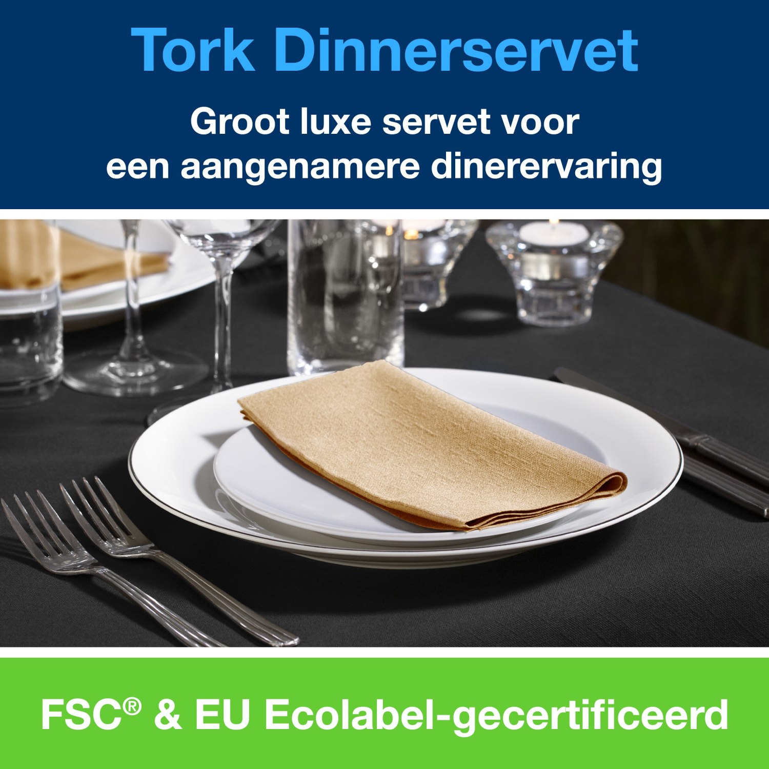 Tork Dinnerservet - Advanced - 2-laags - Zand - Afbeelding 5
