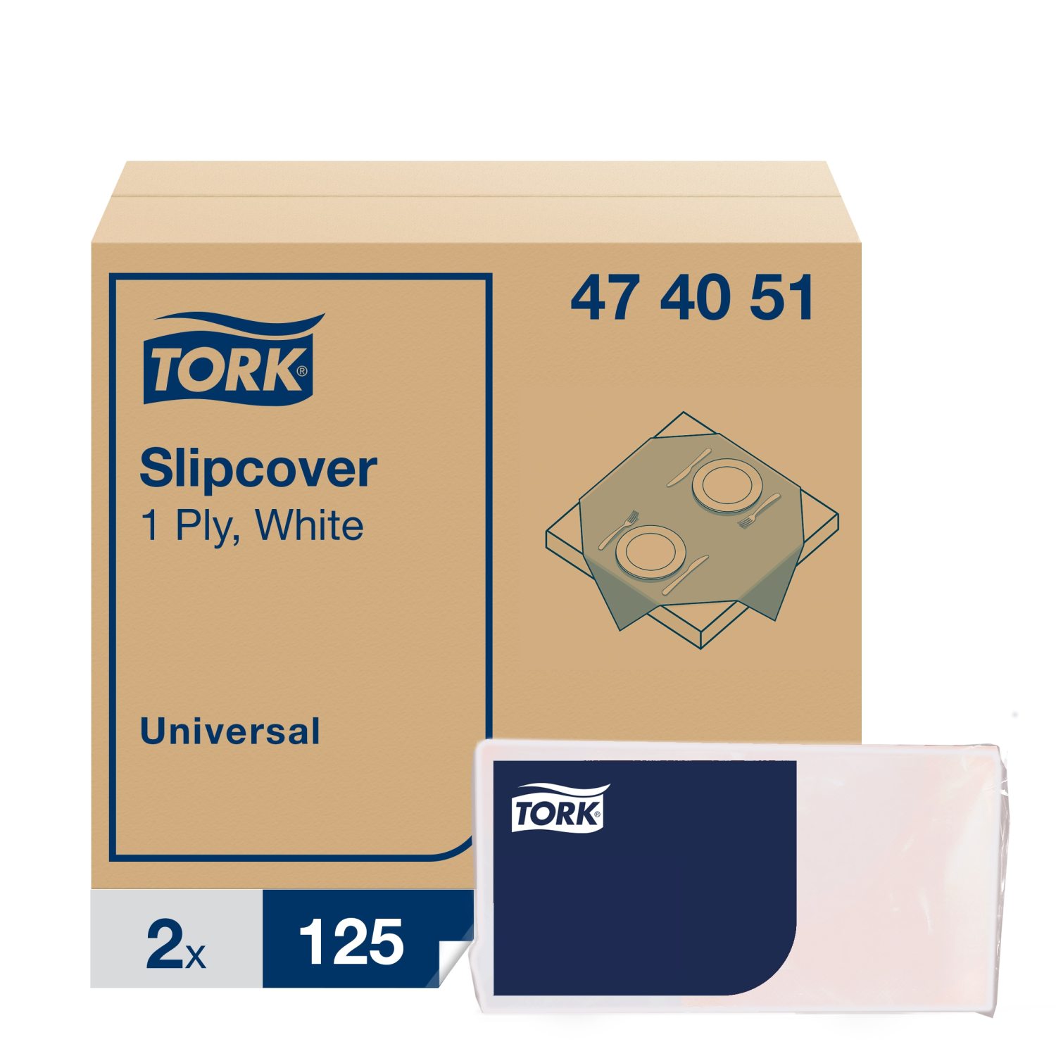 Tork Damast papier Napperon – Universal – 80x120cm – 1-laags – Wit