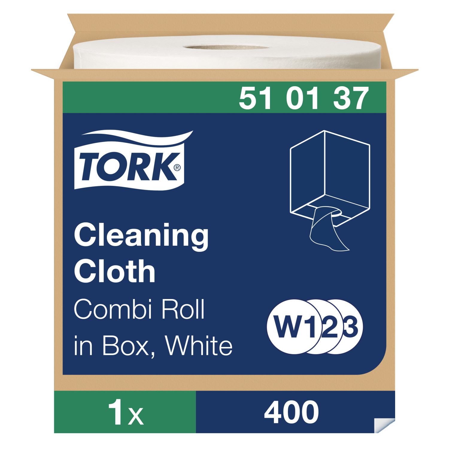 Tork Cleaning Combi Rol – Reinigingsdoek – 1-laags – Wit