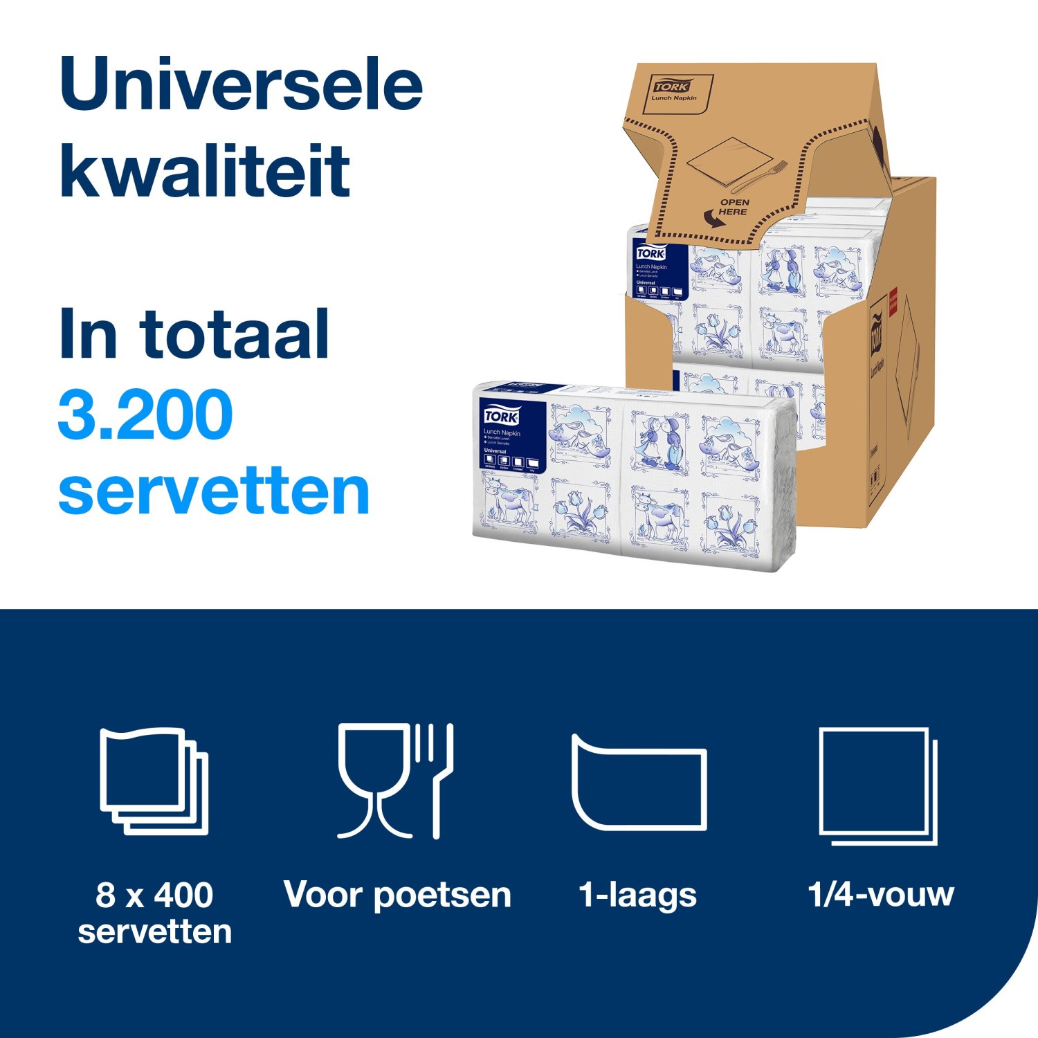 Tork Lunchservet - Delft Ware - 1-laags - Decor - Afbeelding 4