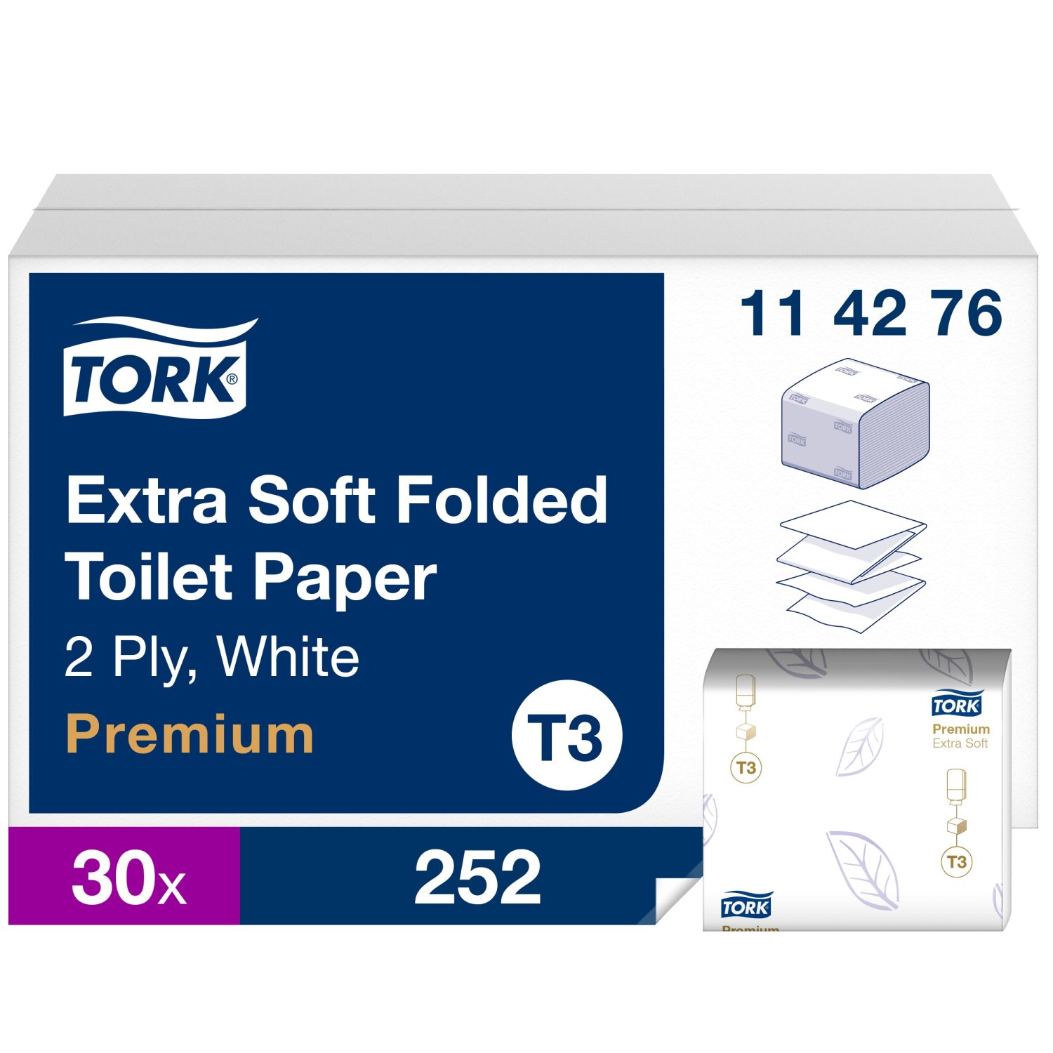 Tork Toiletpapier – Premium – 2-laags -Wit – Extra zacht – Gevouwen